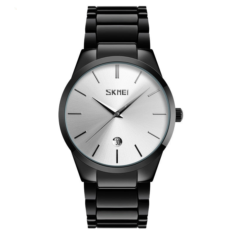 Moment Beauté Mode Homme Marque Montre Imperméable Coréen Style Trendy Steel Band Quartz W