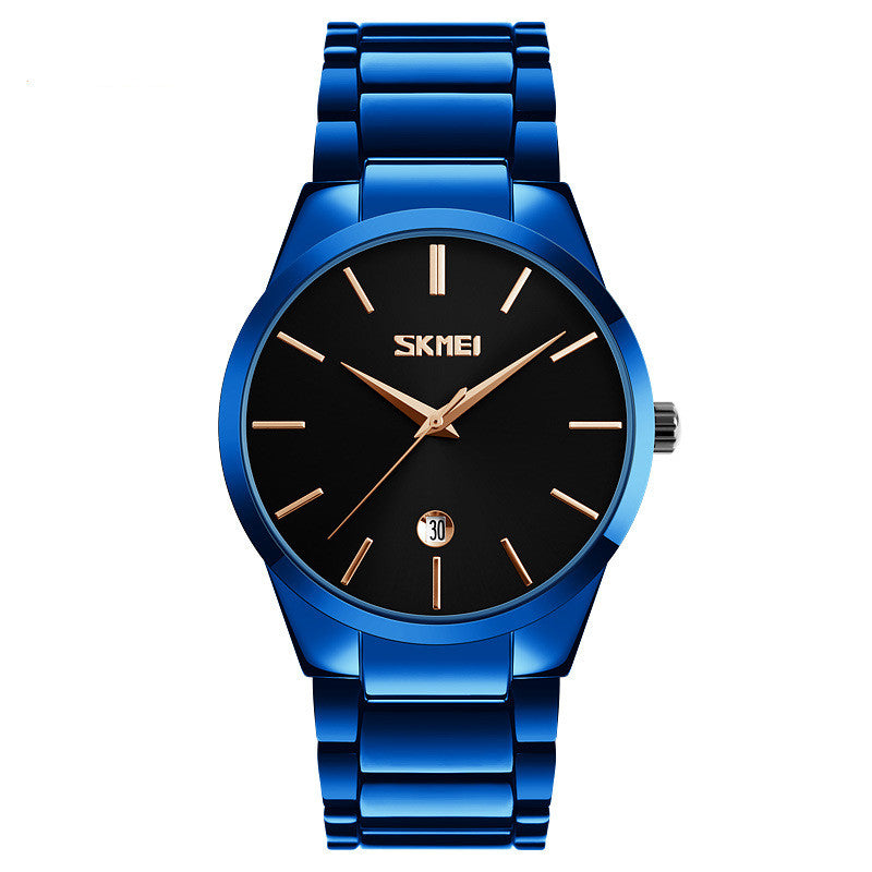 Moment Beauté Mode Homme Marque Montre Imperméable Coréen Style Trendy Steel Band Quartz W