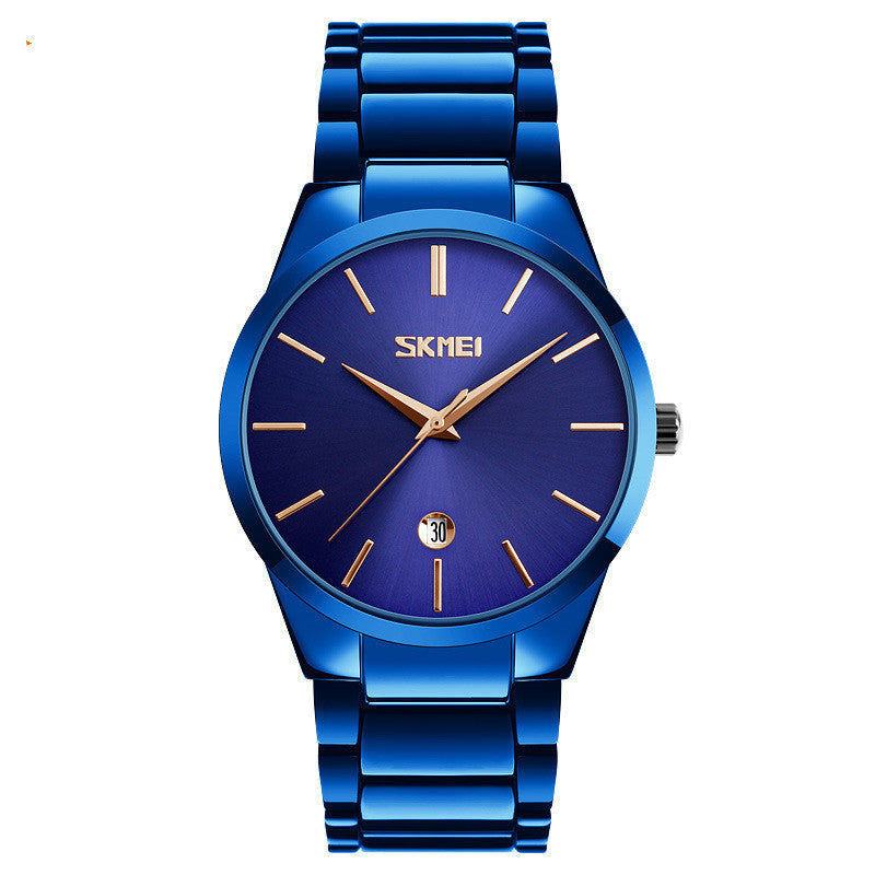 Moment Beauté Mode Homme Marque Montre Imperméable Coréen Style Trendy Steel Band Quartz W