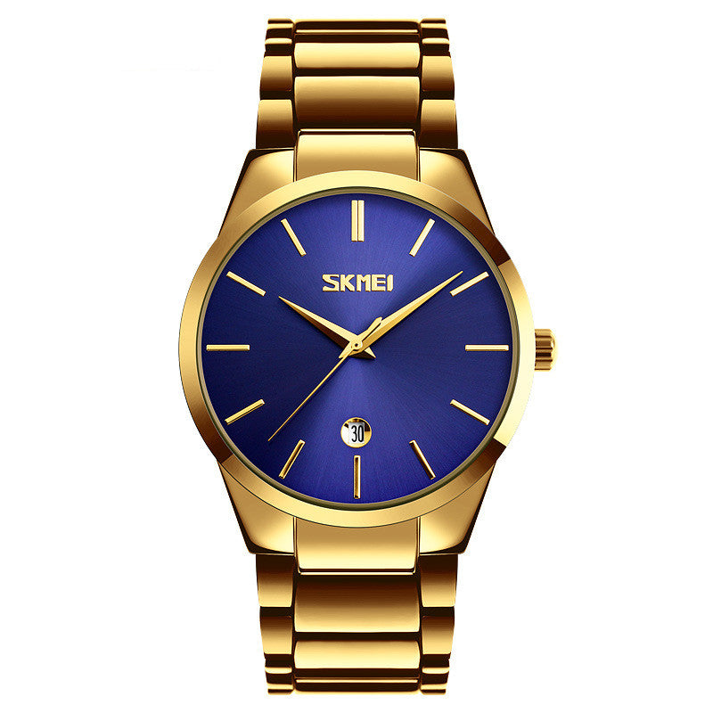 Moment Beauté Mode Homme Marque Montre Imperméable Coréen Style Trendy Steel Band Quartz W