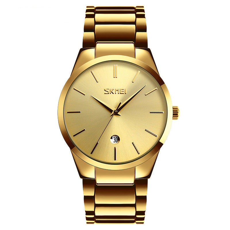 Moment Beauté Mode Homme Marque Montre Imperméable Coréen Style Trendy Steel Band Quartz W
