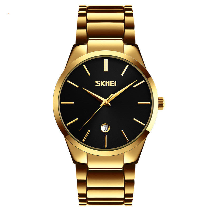 Moment Beauté Mode Homme Marque Montre Imperméable Coréen Style Trendy Steel Band Quartz W