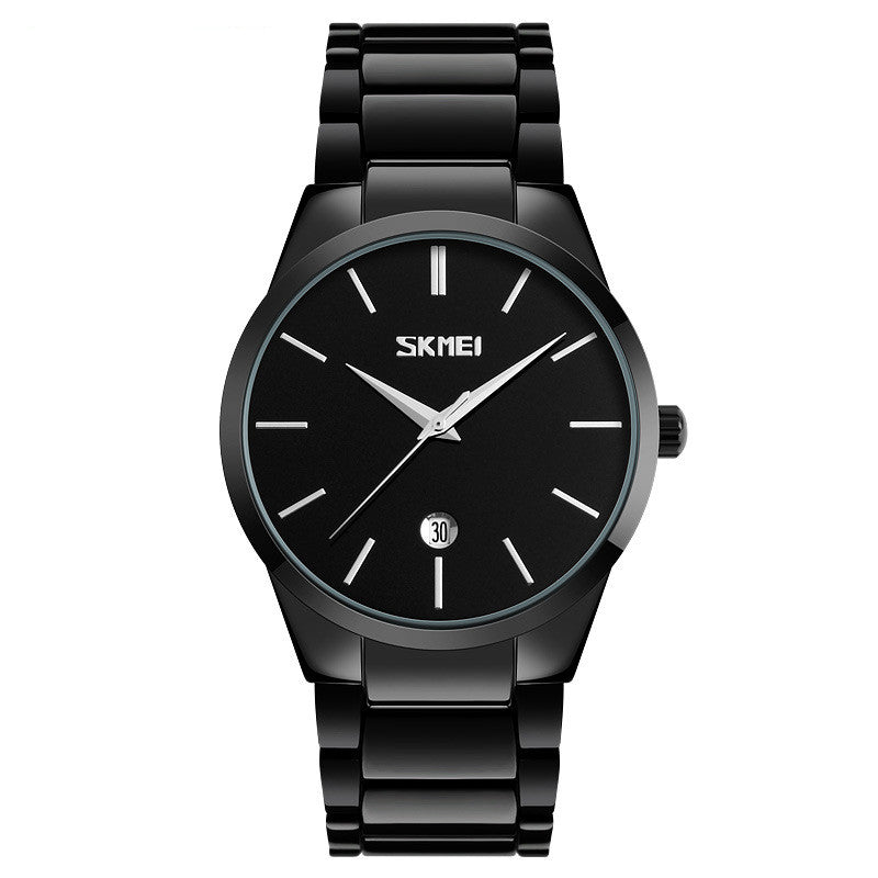 Moment Beauté Mode Homme Marque Montre Imperméable Coréen Style Trendy Steel Band Quartz W