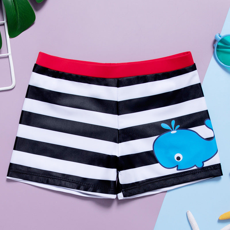 Maillot de bain rayé de dessin animé coréen Whale Imprimer Maillot de bain