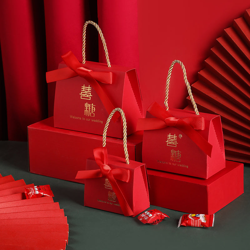 Boîte à bonbons de mariage Portable style chinois Boîte à bonbons de mariage