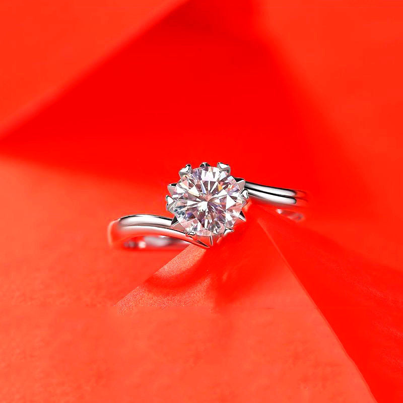 Anneau femelle Imitation Moissan Diamond Anneau femelle