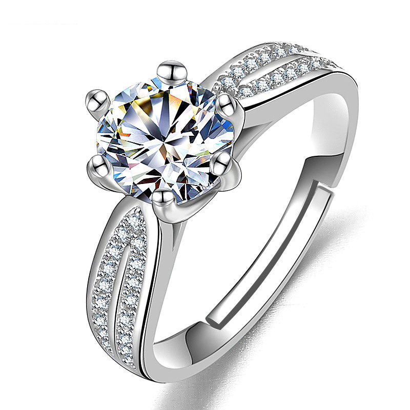 Anneau femelle Imitation Moissan Diamond Anneau femelle