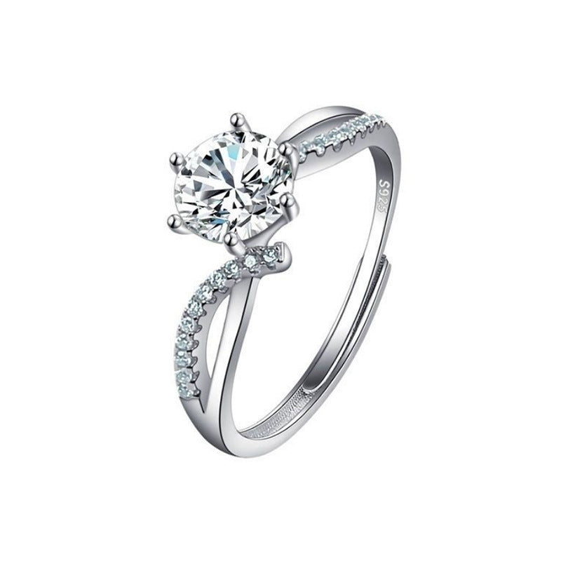 Anneau femelle Imitation Moissan Diamond Anneau femelle