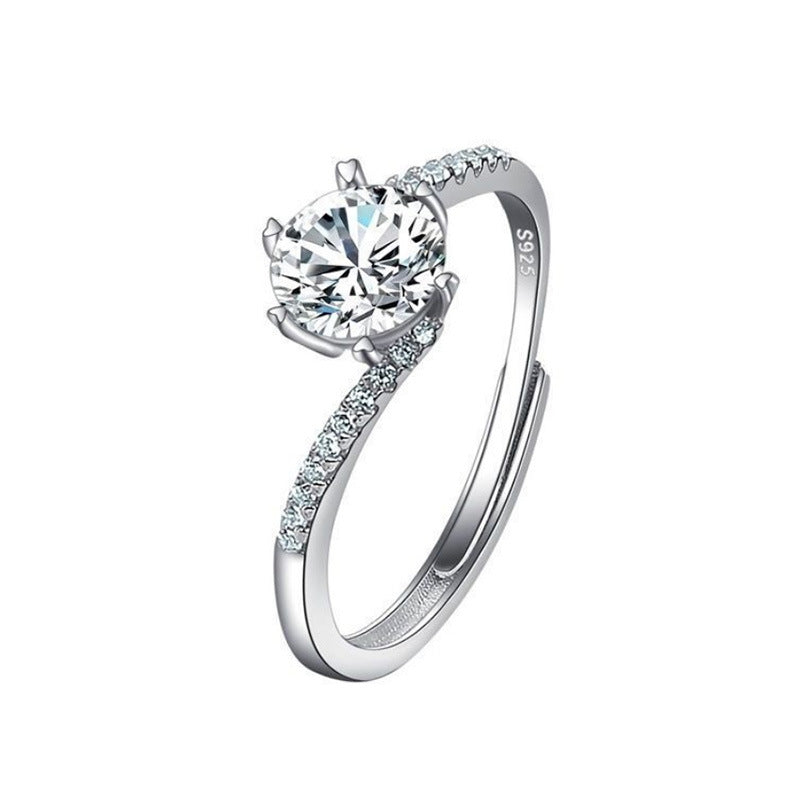 Anneau femelle Imitation Moissan Diamond Anneau femelle