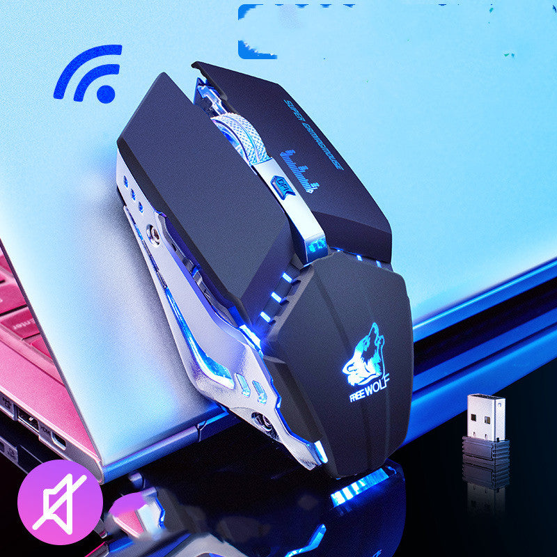 Souris de jeu mécanique d'éclairage rechargeable