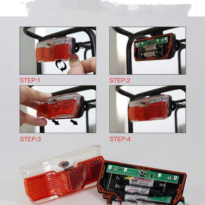 Red vélo arrière lumière utiliser 2pcs AAA Batteries vélo arrière Rack Carrier lampe avec vélo