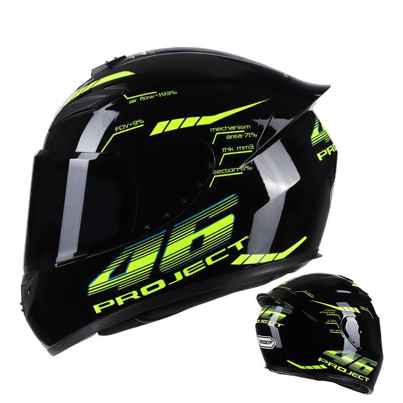 Casque d'équitation électrique Couverture complète Quatre saisons Personnalité Casque de course cool