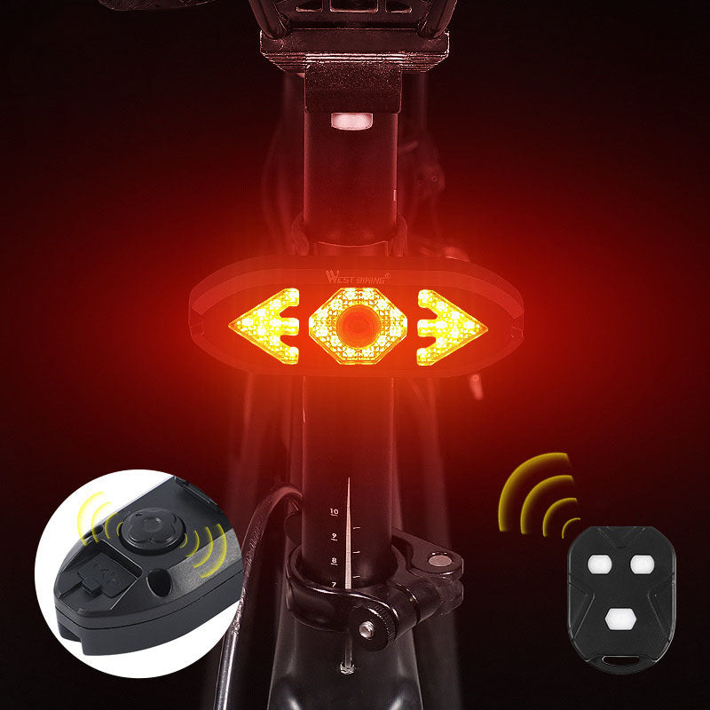 Smart Remote Control Turn Signal Rechargeable Tail Light Night Mountain Bike avec Horn War