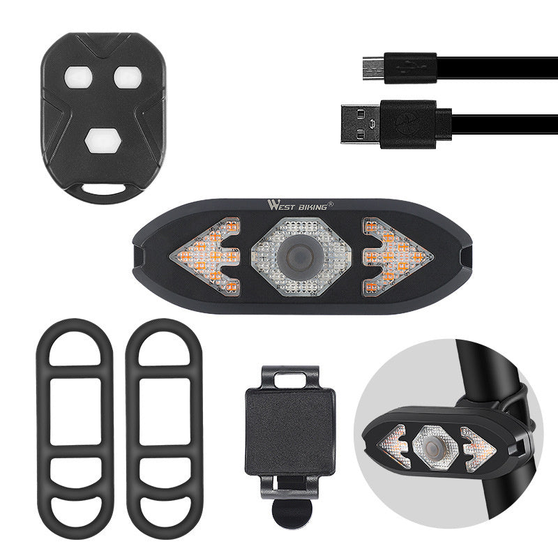 Smart Remote Control Turn Signal Rechargeable Tail Light Night Mountain Bike avec Horn War