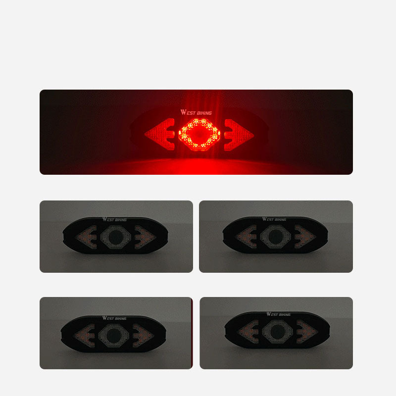 Smart Remote Control Turn Signal Rechargeable Tail Light Night Mountain Bike avec Horn War