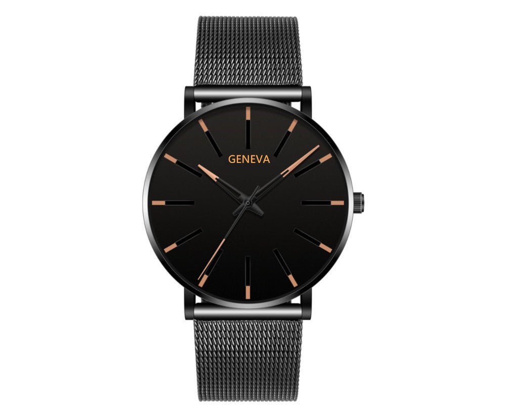 Montre Quartz Business Mesh Band en acier inoxydable