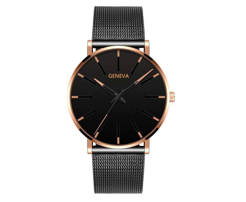 Montre Quartz Business Mesh Band en acier inoxydable