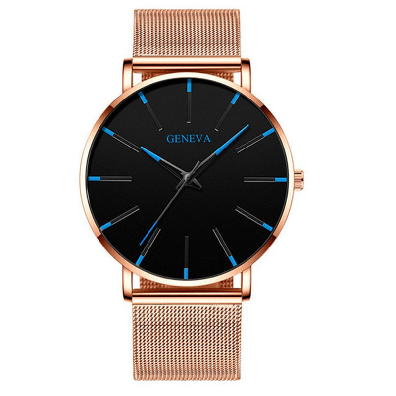 Montre Quartz Business Mesh Band en acier inoxydable