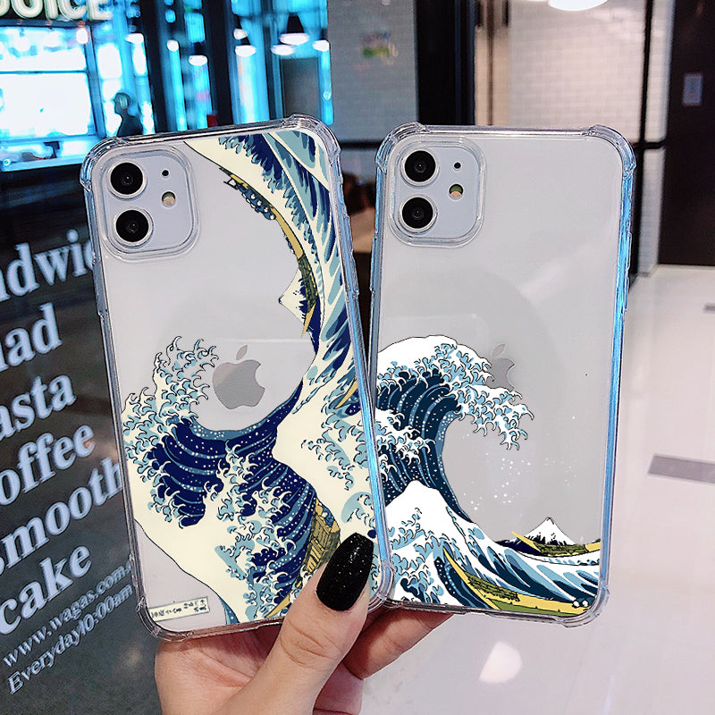 Fashion Abstract Art Line Wave Sac Coque clair