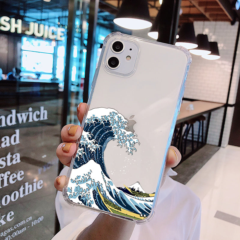 Fashion Abstract Art Line Wave Sac Coque clair