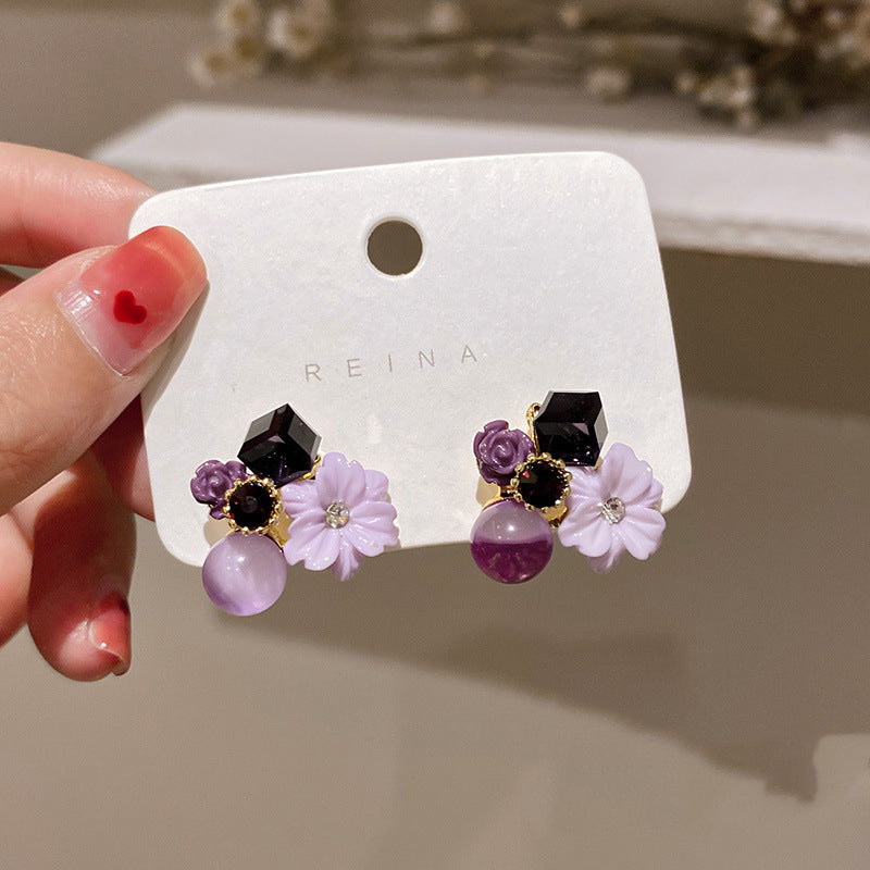 Boucles d'oreilles en cristal de l'œil des chats de la porte Est coréenne