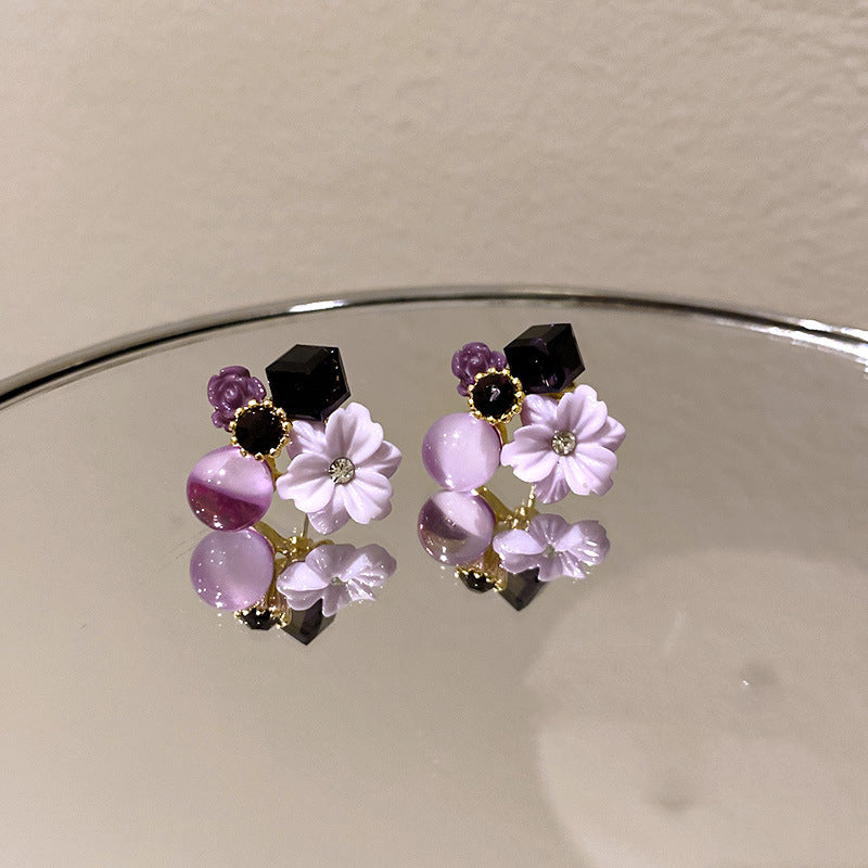 Boucles d'oreilles en cristal de l'œil des chats de la porte Est coréenne