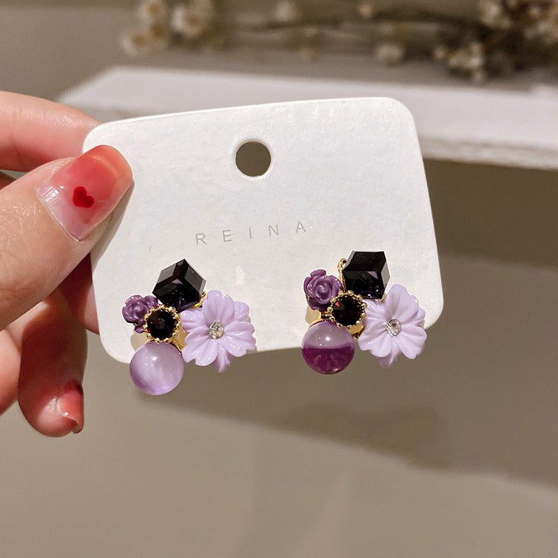 Boucles d'oreilles en cristal de l'œil des chats de la porte Est coréenne