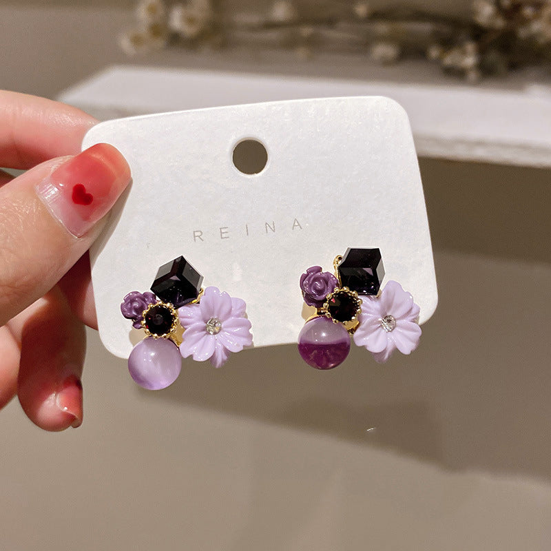 Boucles d'oreilles en cristal de l'œil des chats de la porte Est coréenne