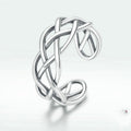 Bamoer Véritable 925 anneau de texture tissé en argent sterling