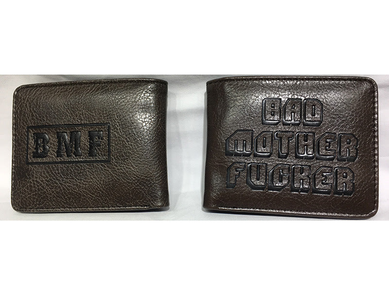 Pulp Fiction Peripheral Wallet PU Leather Embossed Men's Wallet BMF Student Personnalité Co