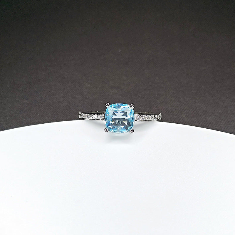 Anneau de diamant de Moissanite en Sapphire quatre prong européen et américain