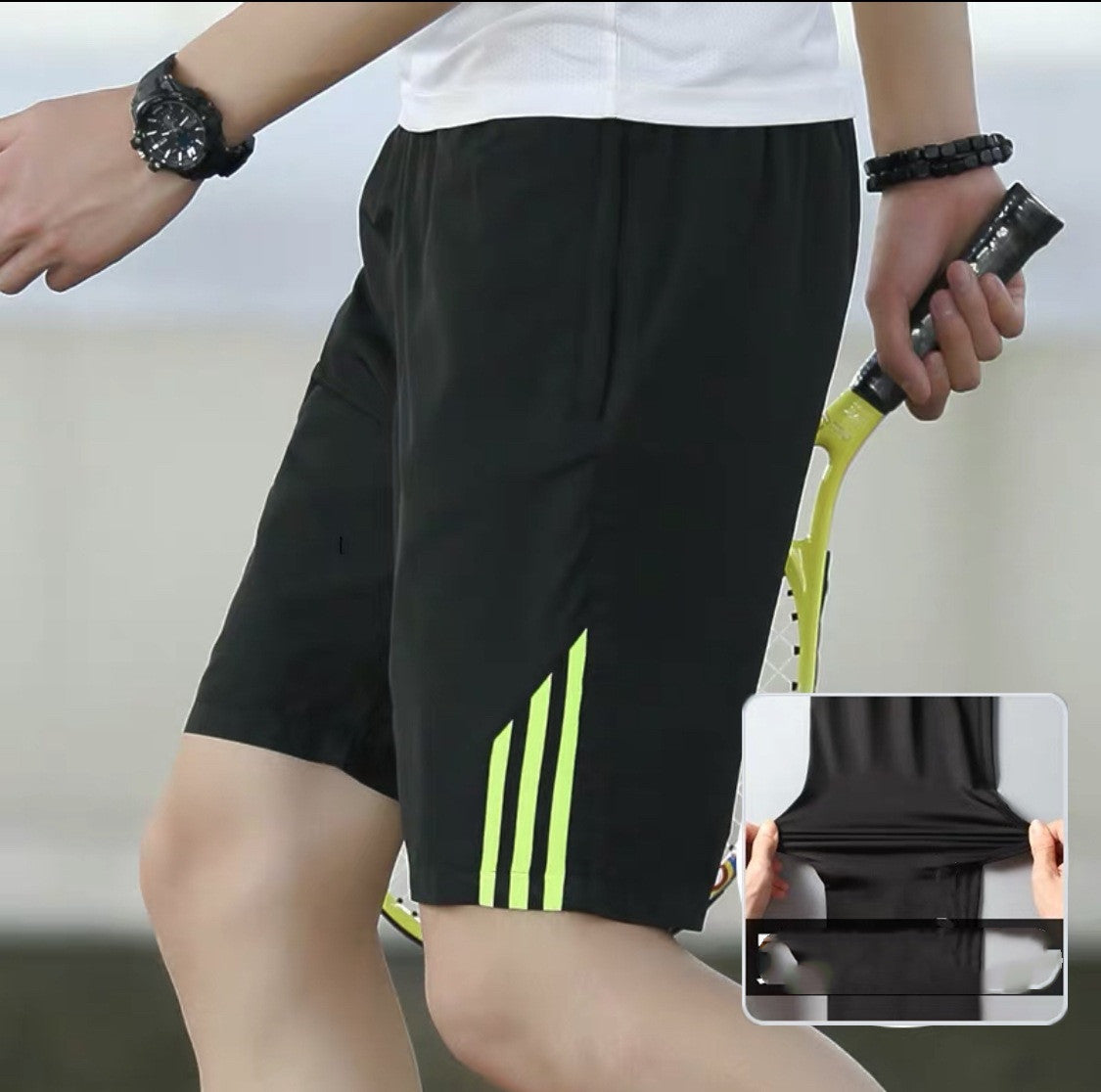 Pantalon sport homme short à trois barres à séchage rapide Pantalon de fitness stretch