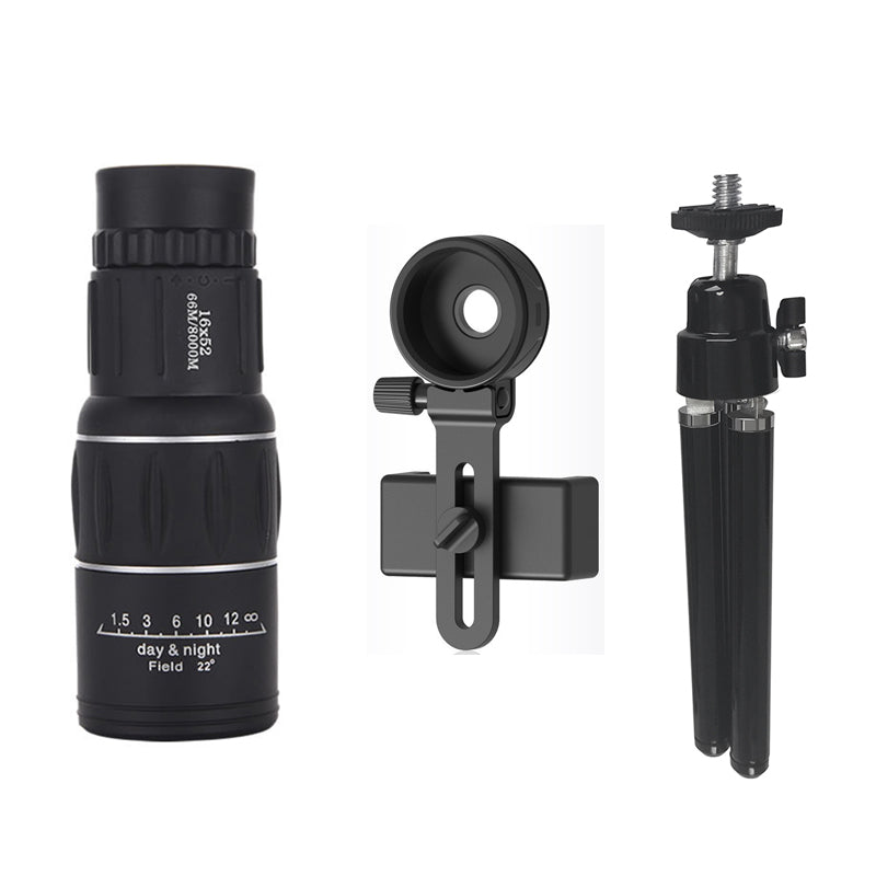 Télescope monoculaire pour Smartphone Zoom 16X52 Chasse militaire Boîte de voyage optique puissant