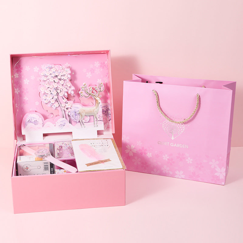 Étudiant exquis Série de papeterie tridimensionnelle Boîte cadeau Fournitures scolaires Spree