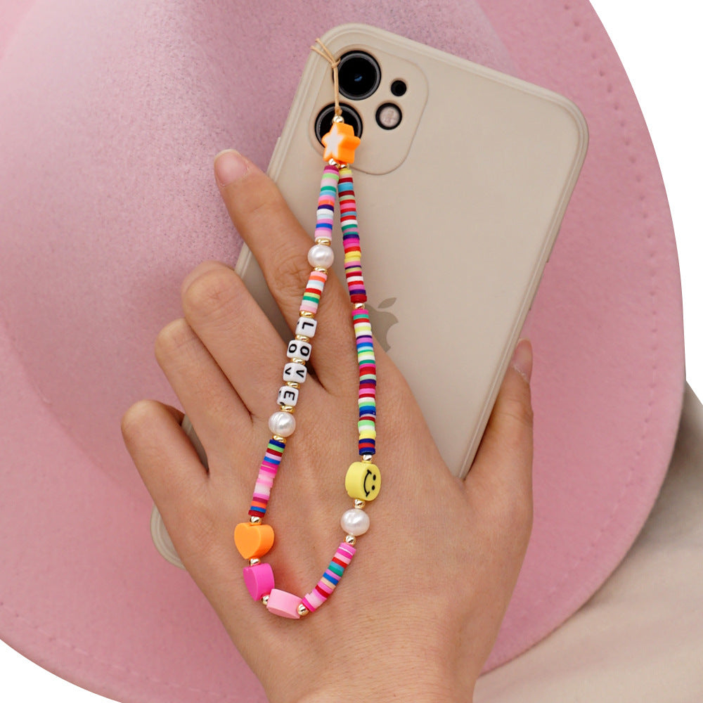 Simple Pearl chaîne de téléphone mobile anti-perte Lanyard