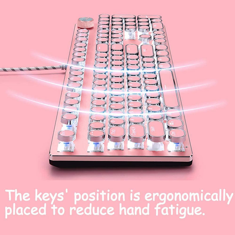 Clavier mécanique et jeu de souris à clé ronde sans fil Ordinateur portable