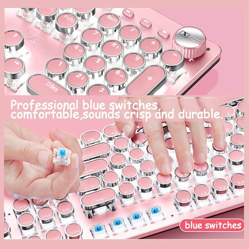 Clavier mécanique et jeu de souris à clé ronde sans fil Ordinateur portable
