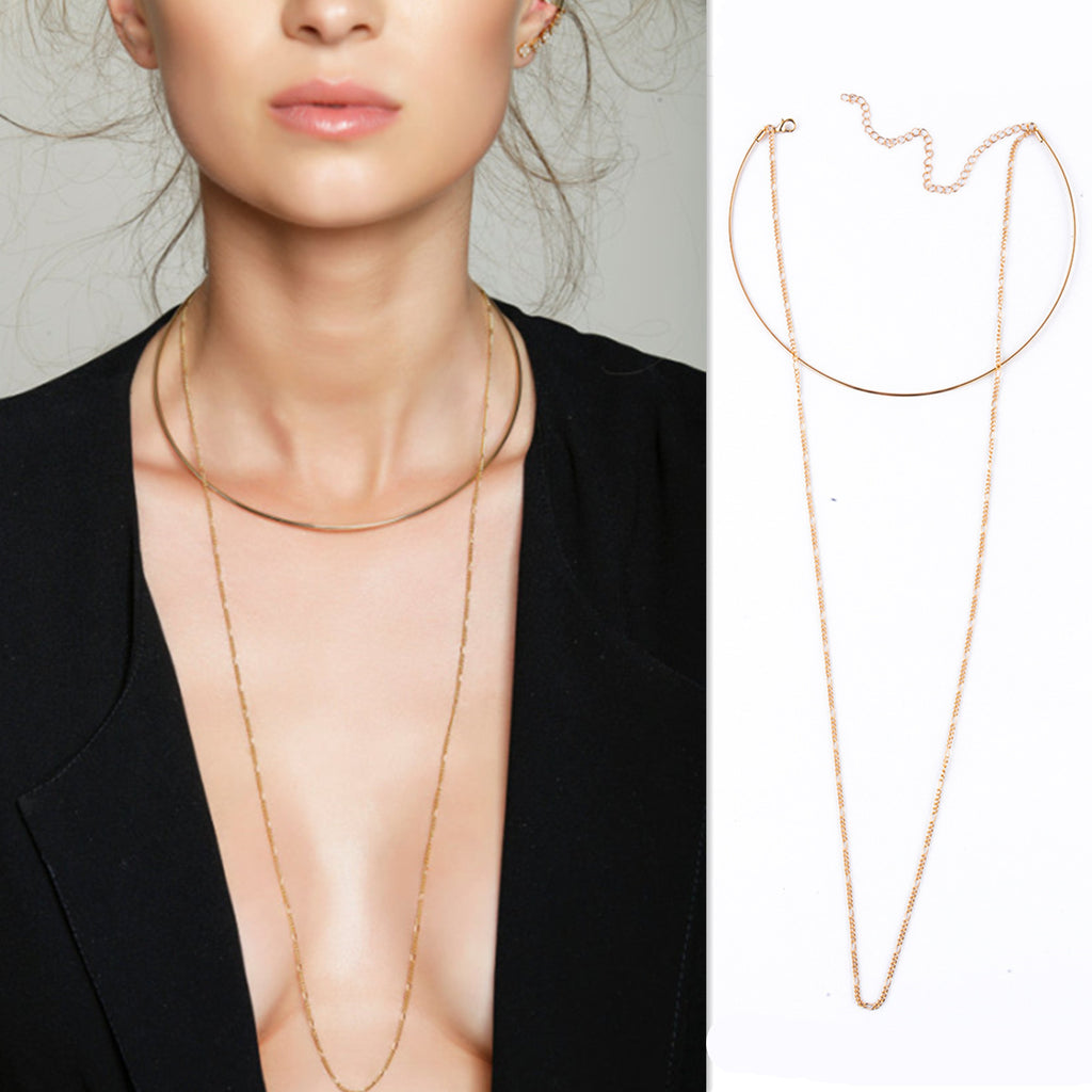 Style Collier lisse en métal simple