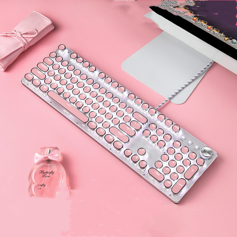 Clavier mécanique et jeu de souris à clé ronde sans fil Ordinateur portable