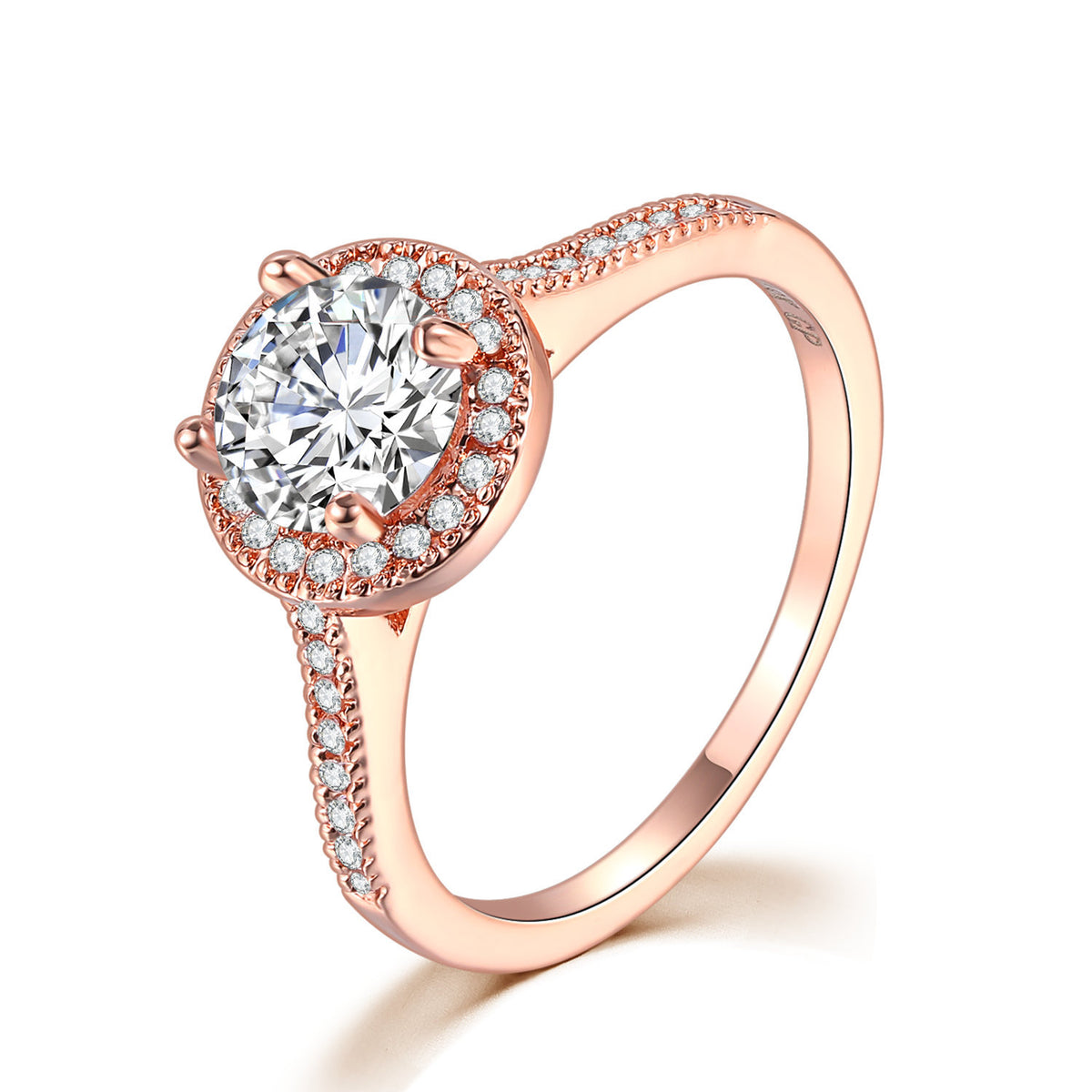 Micro incrustation AAA Zircon bague en diamant or blanc