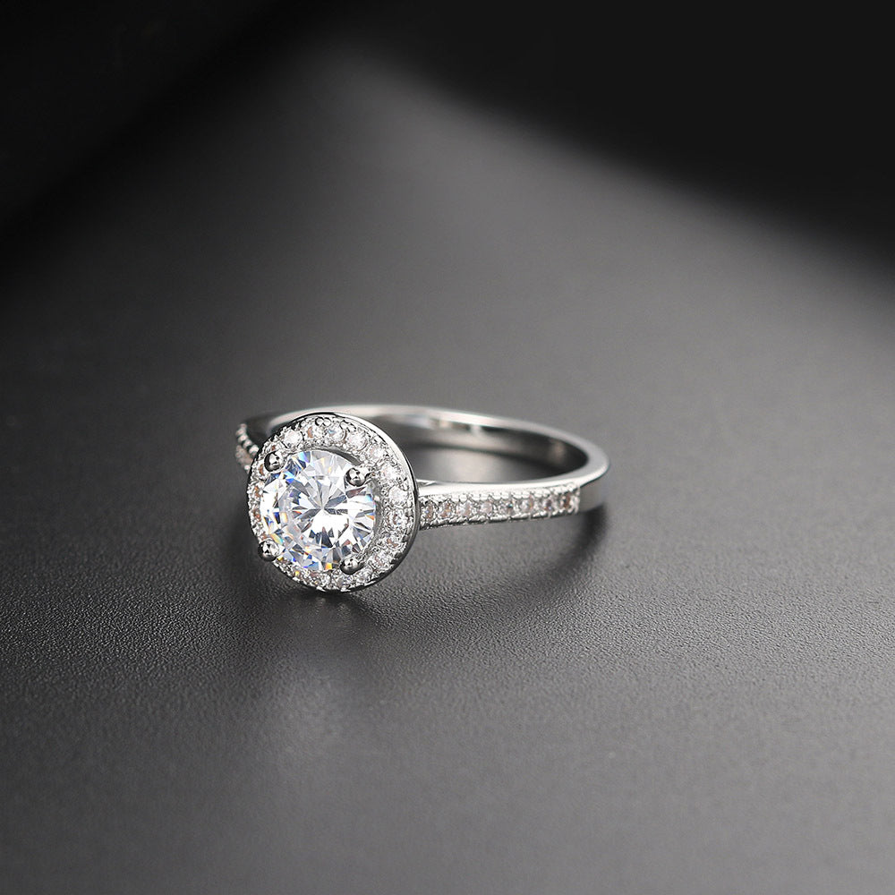 Micro incrustation AAA Zircon bague en diamant or blanc