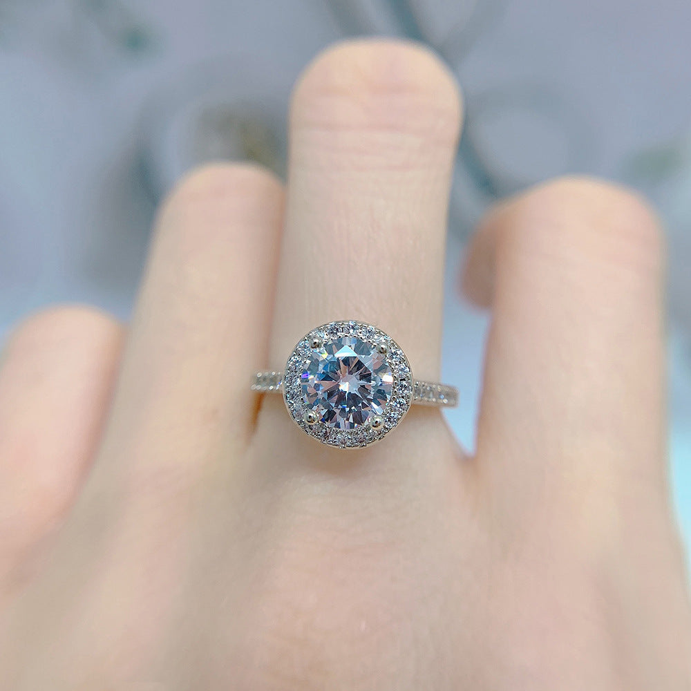 Micro incrustation AAA Zircon bague en diamant or blanc