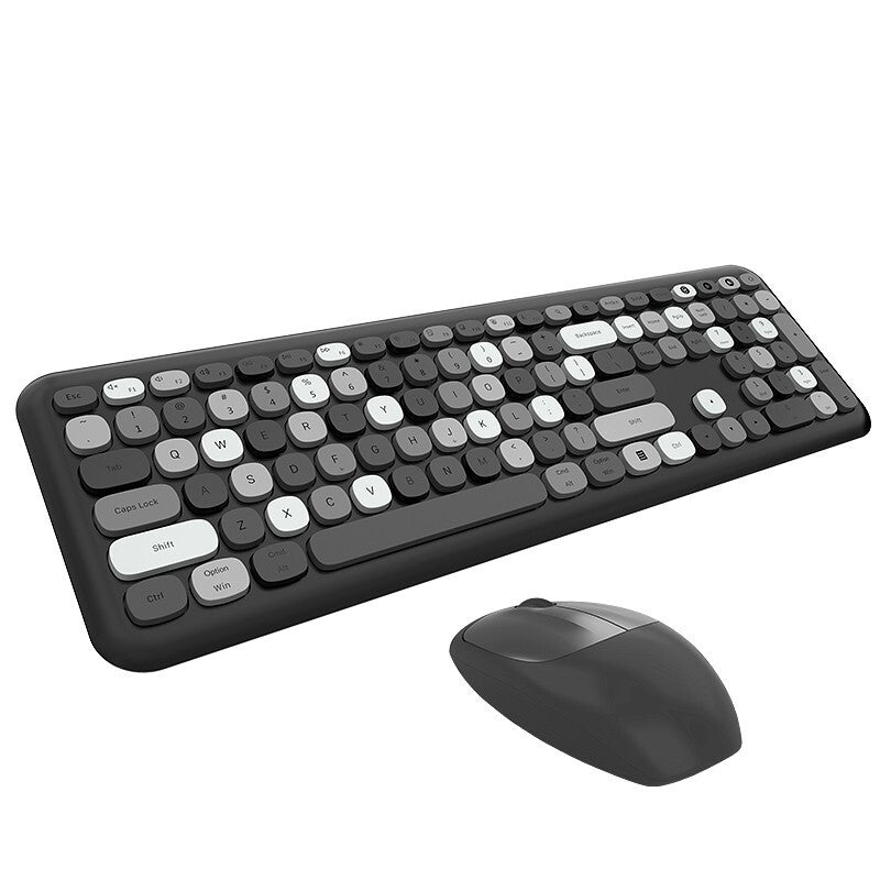 Clavier de punk de bureau sans fil et ensemble de souris