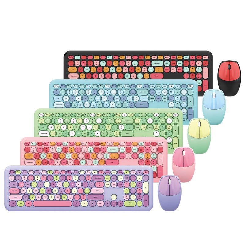 Clavier de punk de bureau sans fil et ensemble de souris