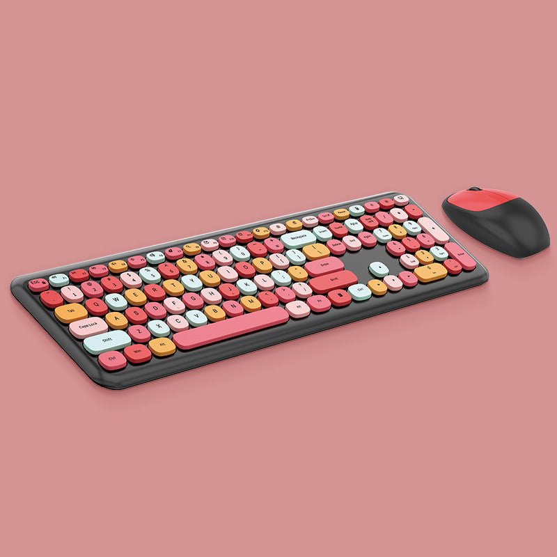 Clavier de punk de bureau sans fil et ensemble de souris