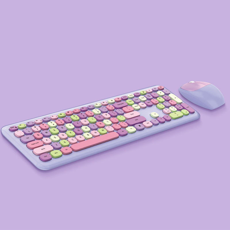 Clavier de punk de bureau sans fil et ensemble de souris
