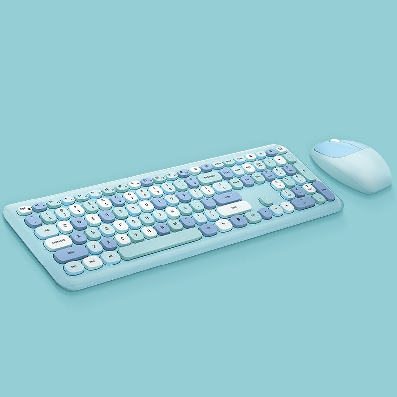 Clavier de punk de bureau sans fil et ensemble de souris