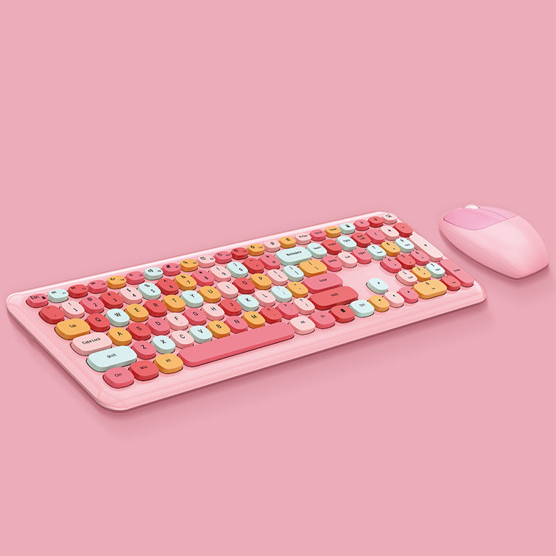 Clavier de punk de bureau sans fil et ensemble de souris