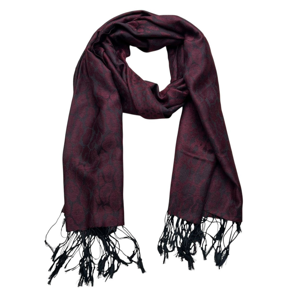 2pcs Floral Romantique Jacquard Florals Sur Vivid Magenta longue écharpe