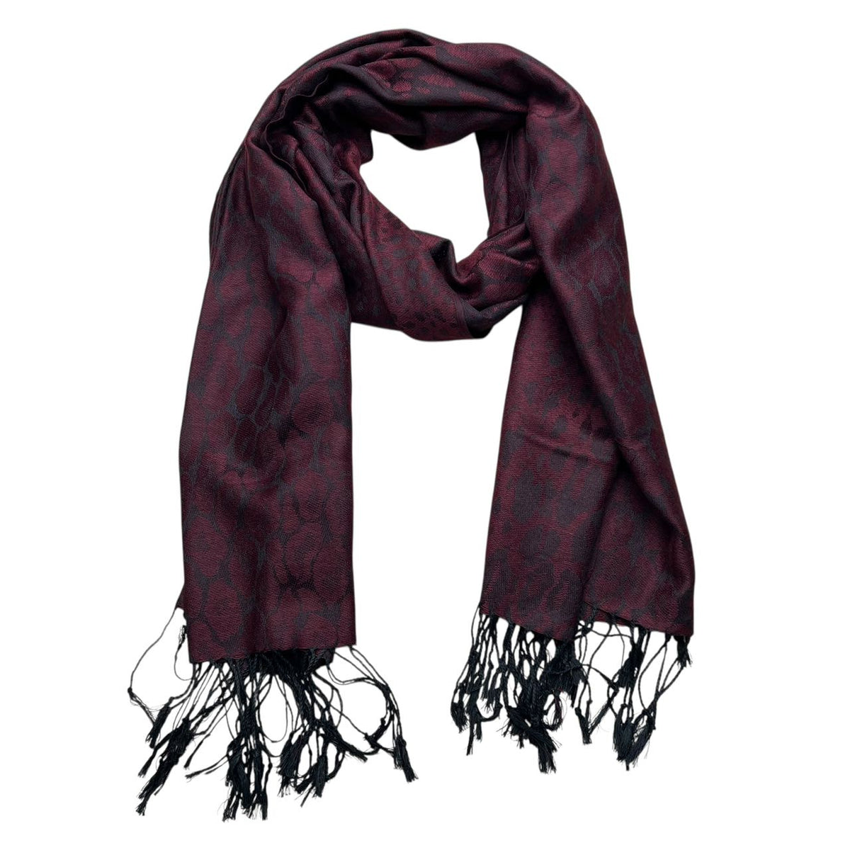 2pcs Floral Romantique Jacquard Florals Sur Vivid Magenta longue écharpe
